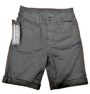 NEW Black Denim Burmuda Shorts Jorts Butt Lift Womens 7 Casual Stretch Shorts